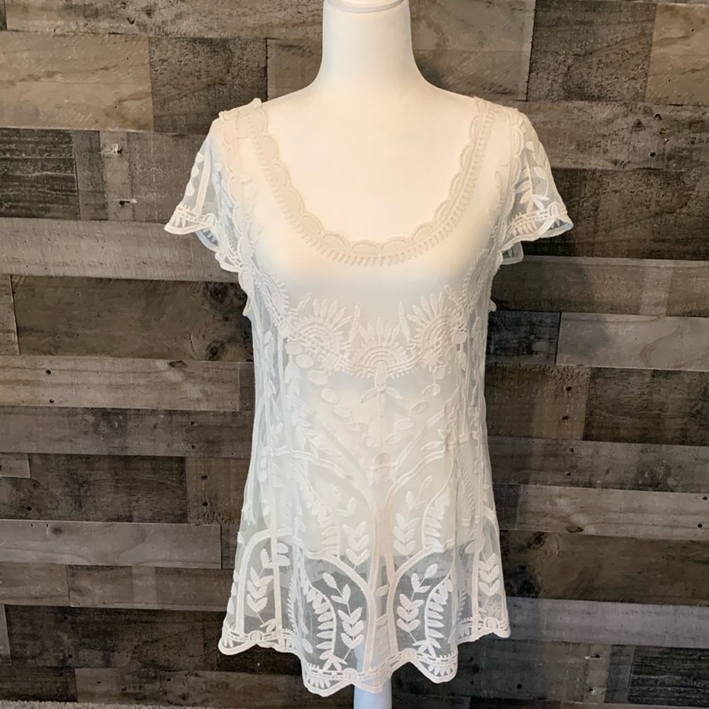 Capri Lace Cap Sleeve Top